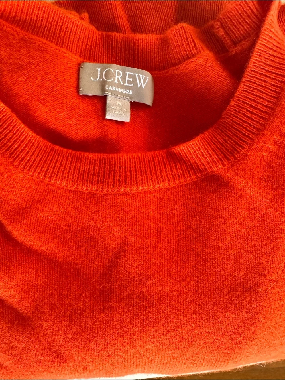 J. Crew Cashmere Burnished Orange Short-Sleeve Cropped Sweater NWOT
